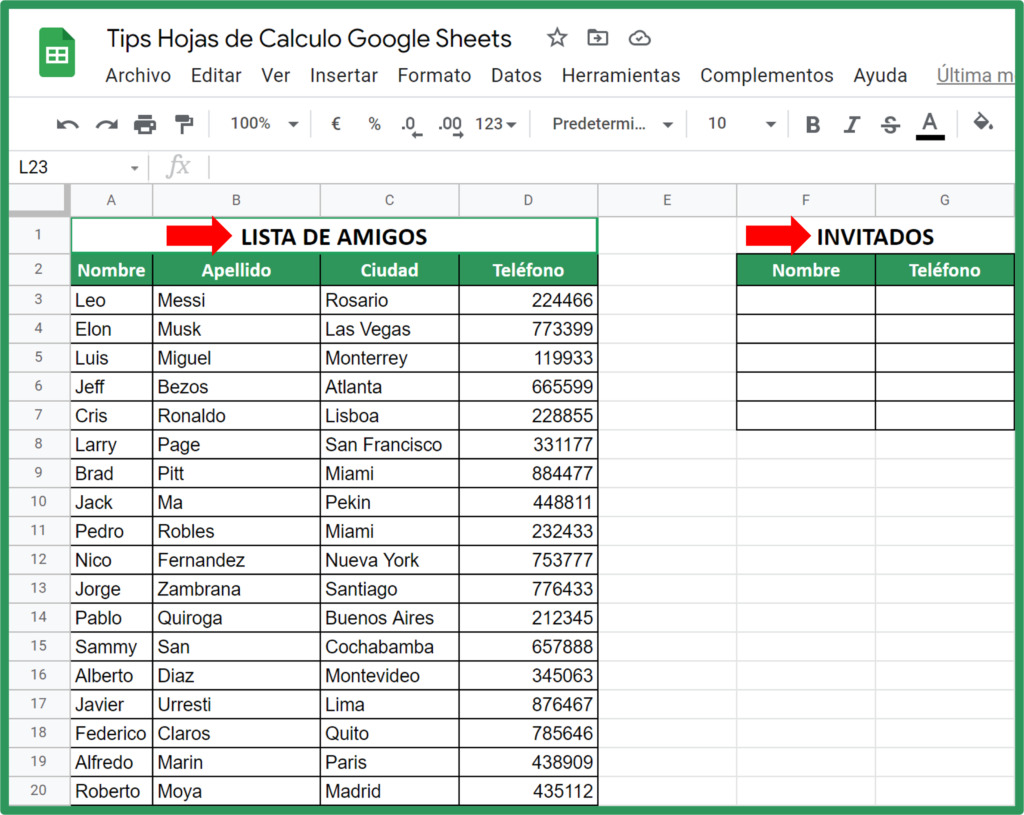 BUSCARV en Google Sheets IMG1