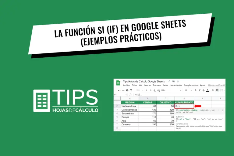 La función SI (IF) en Google Sheets (ejemplos prácticos)