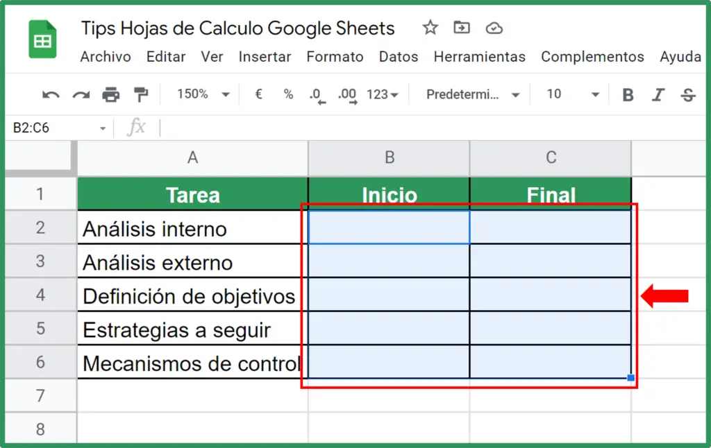 Cómo insertar un selector (calendario) de fechas en una celda de Google Sheets