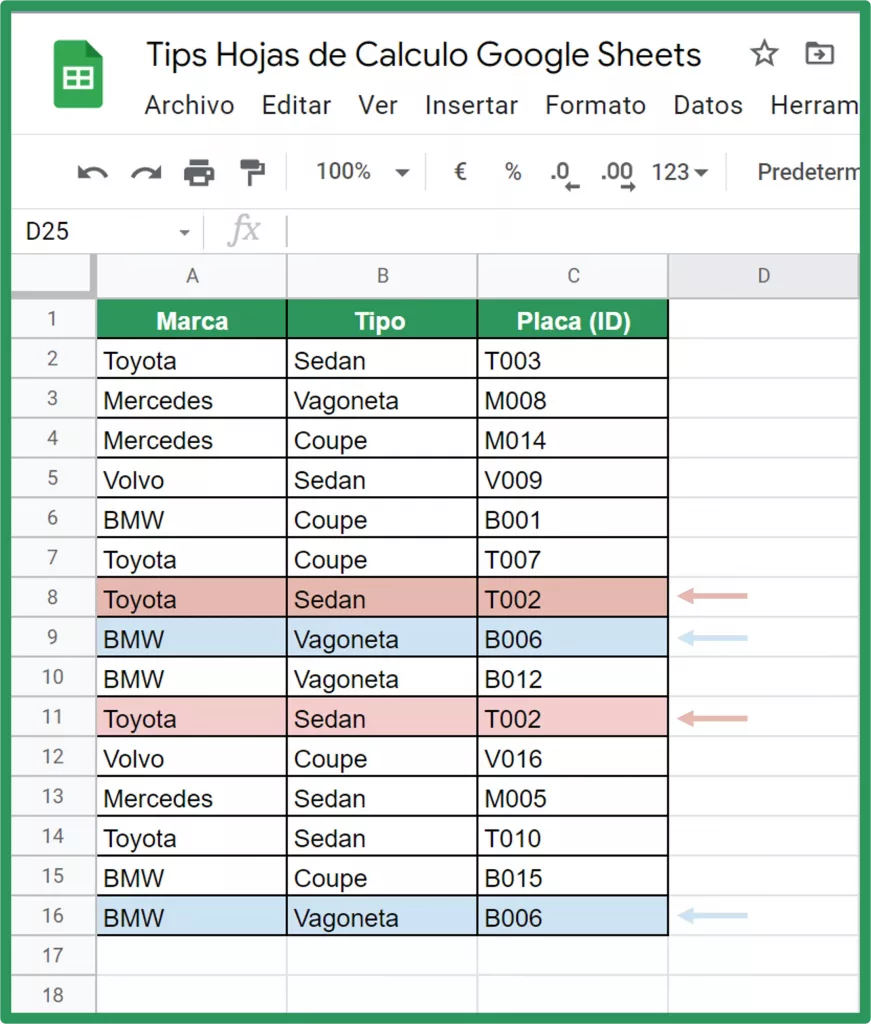 Funcion Unique Google Sheets img8