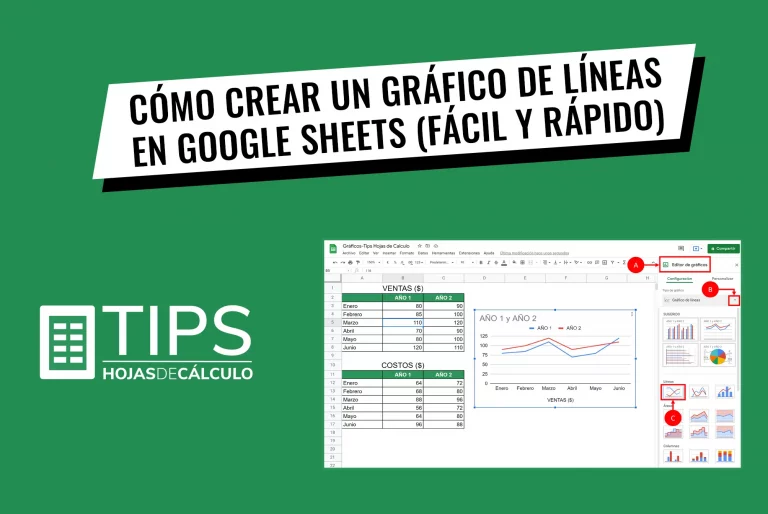 Cómo crear un gráfico de líneas en Google Sheets (Fácil y rápido)