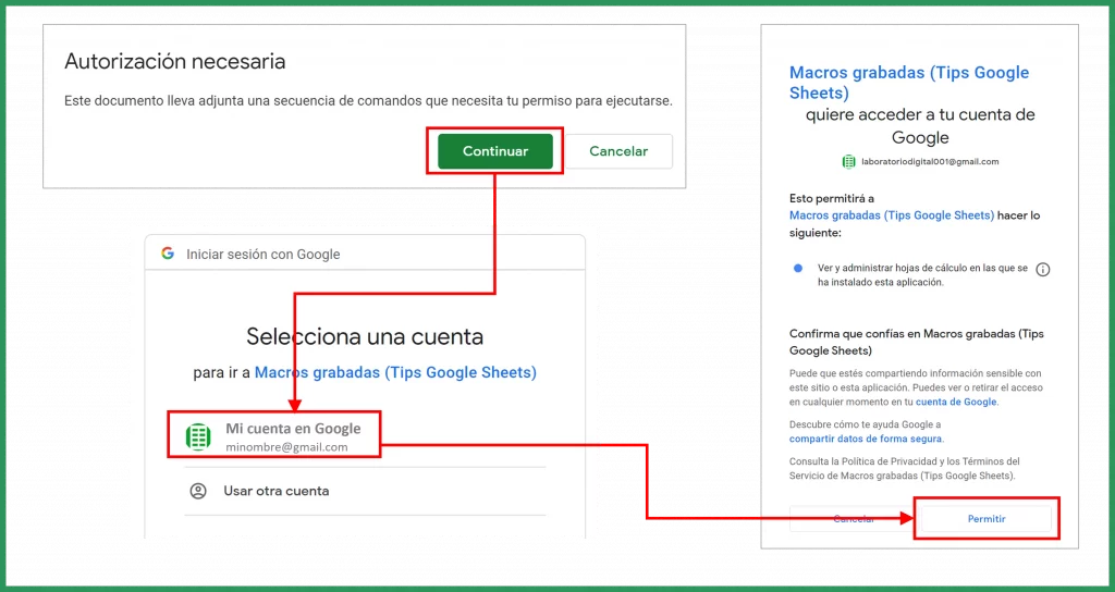 Cómo grabar macros en Google Sheets