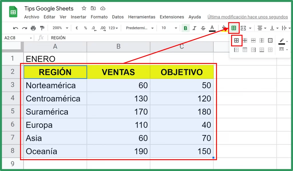 Cómo grabar macros en Google Sheets