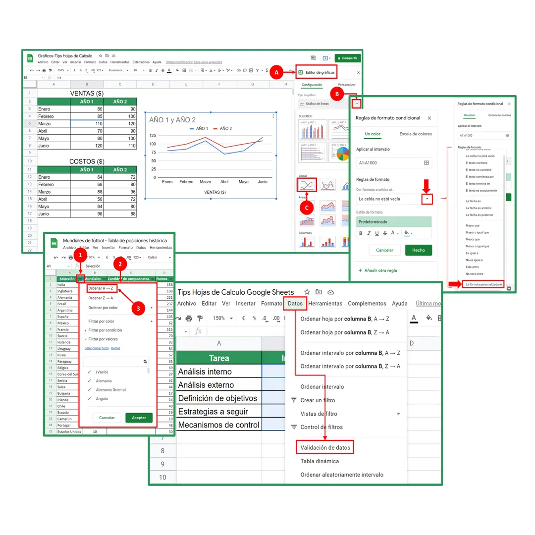 Tips Hojas de Calculo Google Sheets