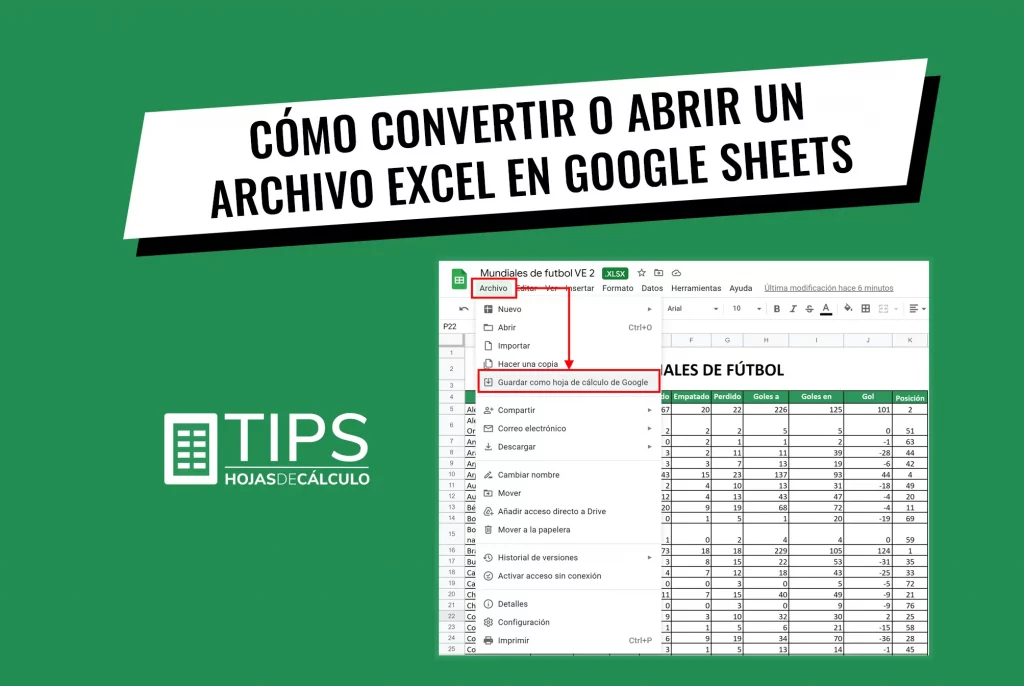 Cómo convertir o abrir un archivo Excel Google Sheets - Tips hojas de cálculo sheets