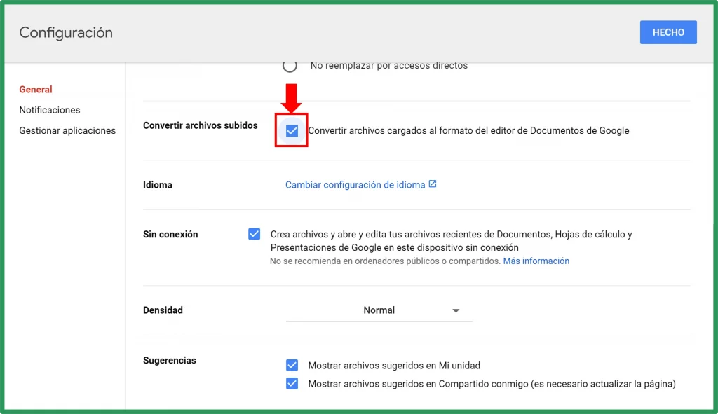 Convertir archivos Excel a Google Sheets de forma automatica.